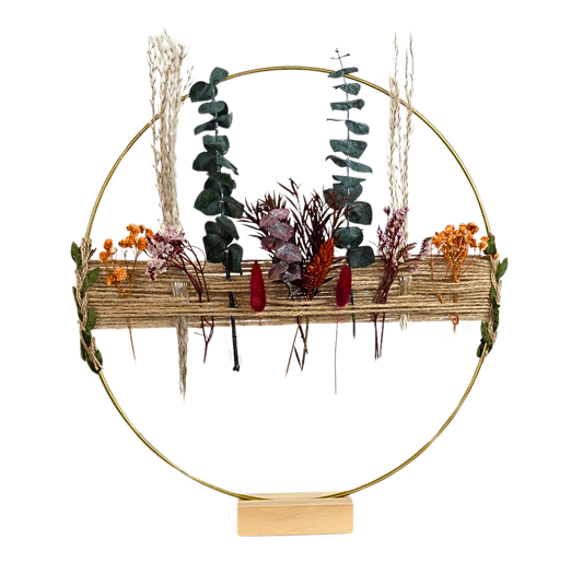 Modern Harvest Boho Ring - Dried Flower Wall or Table Display - 12"