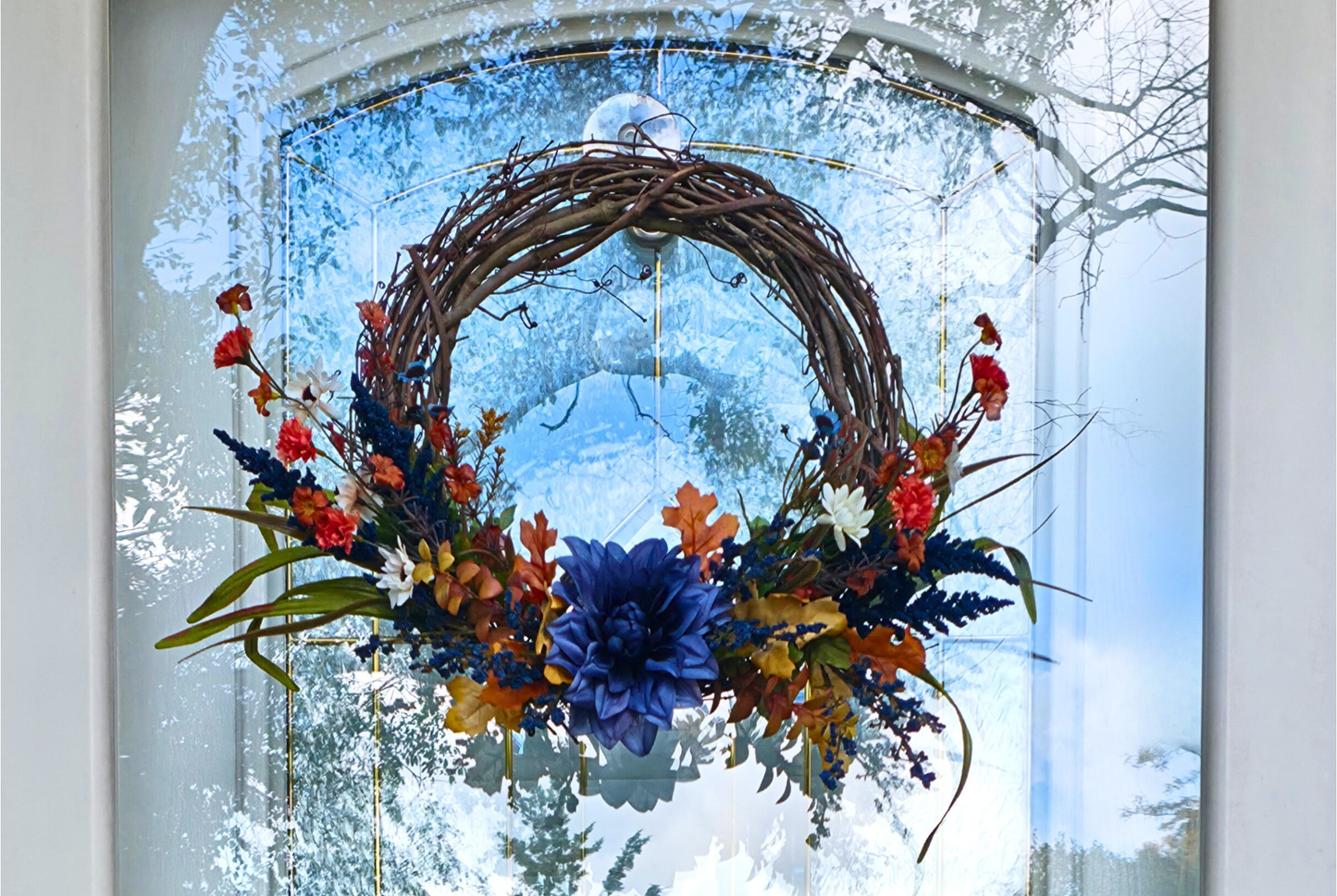 Golden Blue Wreath - 14"