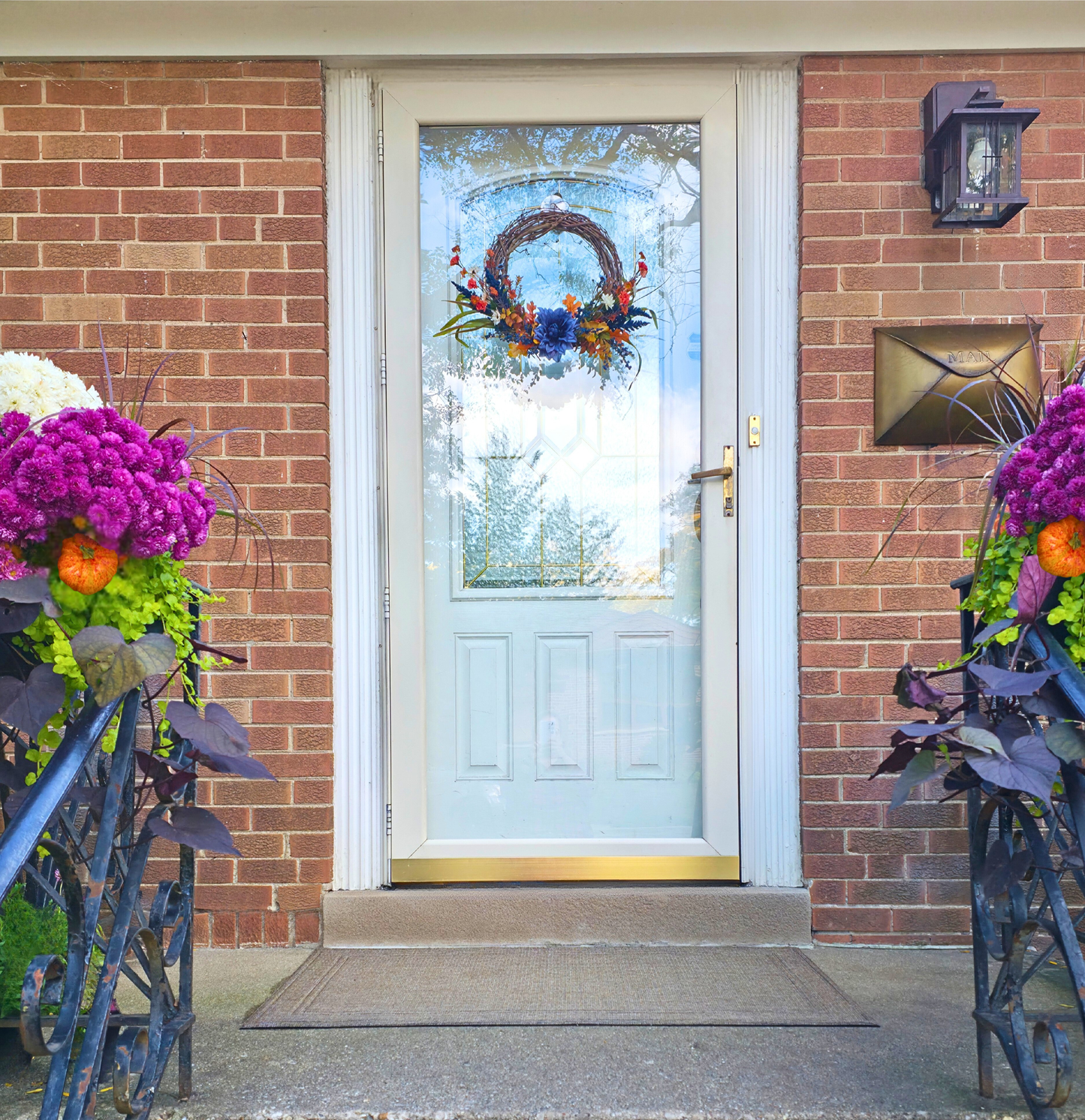 Golden Blue Wreath - 14"