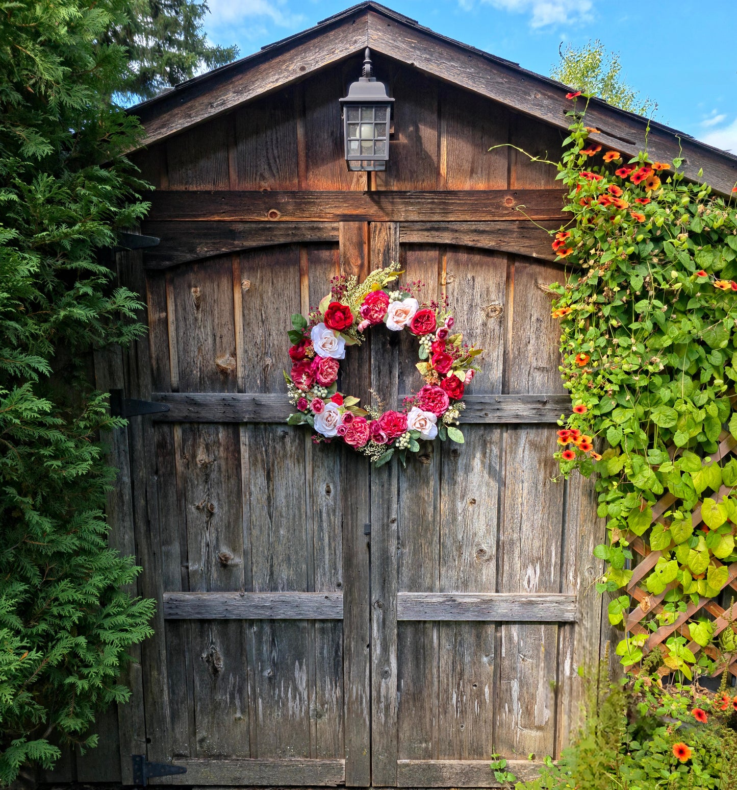 Romantic Rose & Berry Wreath - 20"