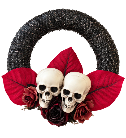 14" Halloween Skull Duo