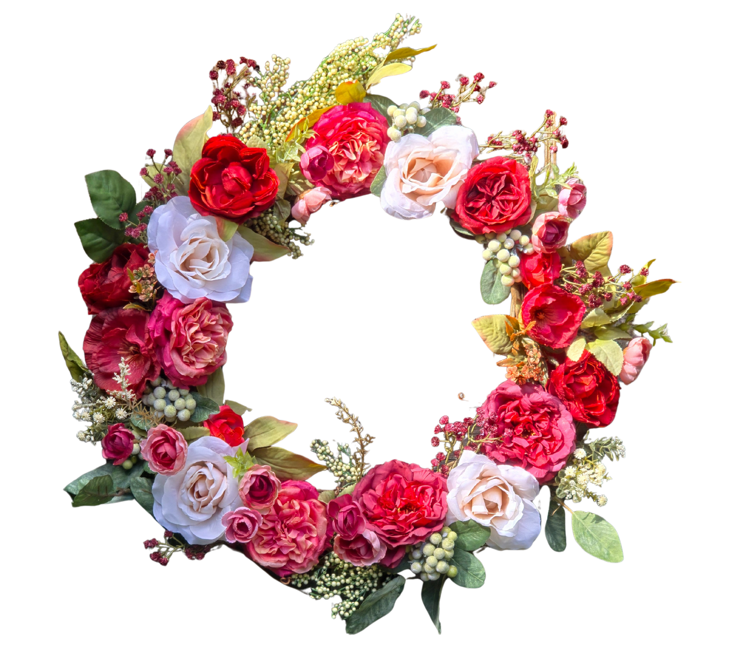 Romantic Rose & Berry Wreath - 20"