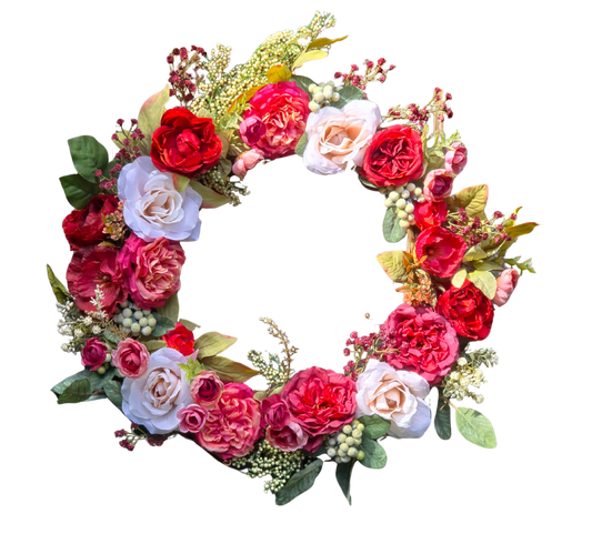 Romantic Rose & Berry Wreath - 20"