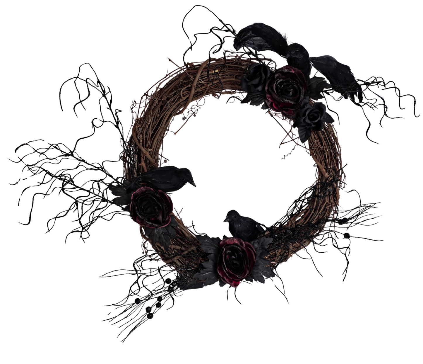 "The Birds" Haunted Halloween Wreath — 18"