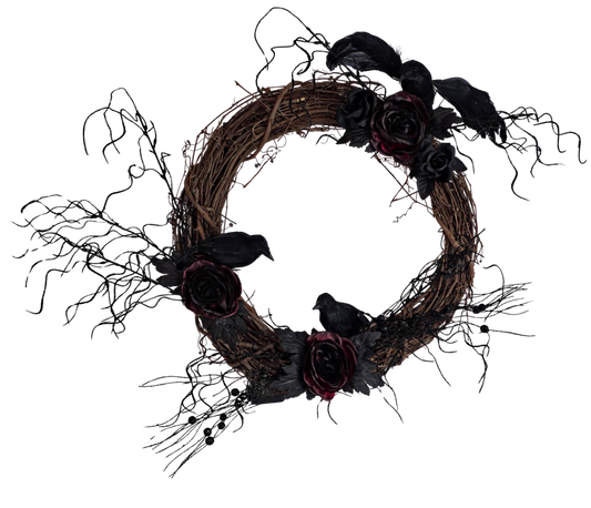 "The Birds" Haunted Halloween Wreath — 18"